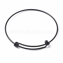 Adjustable 304 Stainless Steel Bangles Making, Electrophoresis Black, Inner Diameter: 2-5/8 inch(6.55cm)(MAK-F286-01EB)