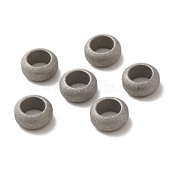304 Stainless Steel European Beads, Large Hole Beads, Textured, Rondelle, Stainless Steel Color, 8x4mm, Hole: 4.8mm(STAS-XCP0001-76P)