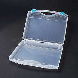 Plastic Portable Storage Boxes, for Jewelry Tool Storage, Rectangle, White, 27x33x6.8cm(CON-P019-01)