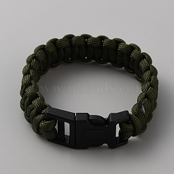 Survival Polyester Cord Bracelet with Plastic Clasps for Hiking Camping Outdoor, Dark Slate Gray, 9-1/8 inch(23.1cm)(BJEW-WH0018-54G)