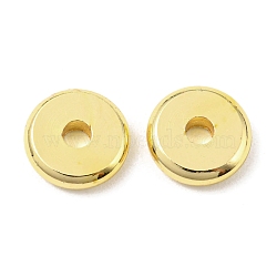 Brass Beads, Cadmium Free & Lead Free, Long-Lasting Plated, Disc, Real 18K Gold Plated, 8x2mm, Hole: 2mm(KK-D032-01F-G)