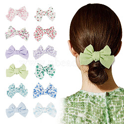 4Bags 4 Colors Cloth Bowknot Alligator Hair Clips, Mixed Color, 56~66x110~111x28~30.5mm, 1Bag/Color(PHAR-TA0001-20)