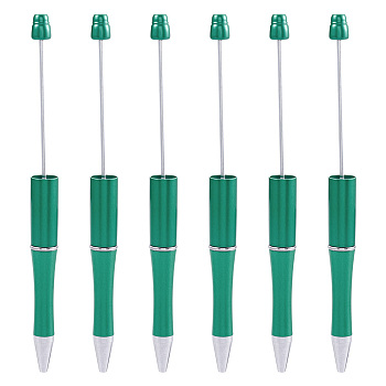 Plastic Beadable Pens, Shaft Black Ink Ballpoint Pen, for DIY Pen Decoration, Spring Green, 141x8x8mm