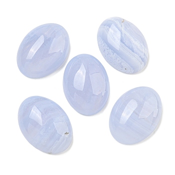 Natural Blue Lace Agate Cabochons, Oval, 18x13x6mm