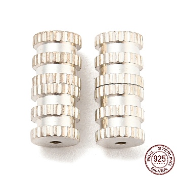 925 Sterling Silver Screw Clasps, Column, Silver, 11x5mm, Hole: 1.2mm