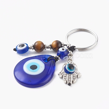 Teardrop Evil Eye Lampwork Keychain(KEYC-JKC00244)-4