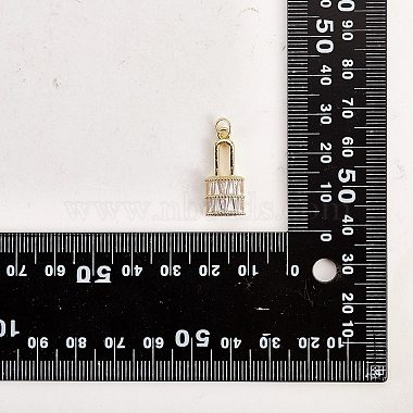 5Stk. Messing-Mikropavé-Anhänger mit klaren Zirkonia(ZIRC-SZ0003-24)-8