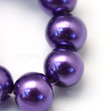 Baking Painted Pearlized Glass Pearl Round Bead Strands(X-HY-Q003-4mm-76)-3