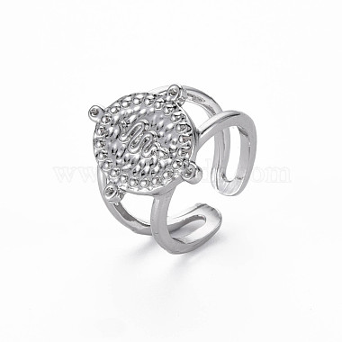 Oval with Snake Pattern Rack Plating Alloy Cuff Rings(RJEW-Q163-023B-RS)-3