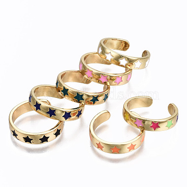 Brass Enamel Cuff Rings(RJEW-S045-075-NR)-2