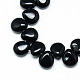 Натуральный черный камень бисер нитей(X-G-T005-01)-1