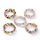 Round Mixed Style Glass Seed Beaded Finger Rings(RJEW-JR00318)-1