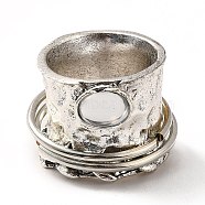 Rotatable Oval Alloy Finger Ring with Glass, Gothic Chunky Ring for Calming Worry Meditation, Antique Silver, US Size 6 1/2(16.9mm)(RJEW-F123-04AS)