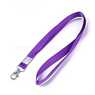 Polyester Neck Strap Lanyard, with Lobster Claw Clasps, Blue Violet, 48.5x1.5cm(AJEW-WH0098-79H)