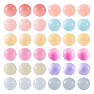 120Pcs 12 Colors Natural Jade Dyed Beads, Round, Mixed Color, 8mm, Hole: 1mm, 10pcs/color(G-TA0001-70)