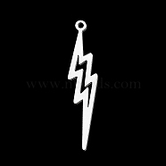 201 Stainless Steel Pendants, Laser Cut, Lightning, Stainless Steel Color, 38x8.5x1mm, Hole: 1.6mm(STAS-T056-LA337-1)