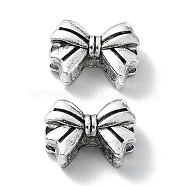 Tibetan Style Alloy Beads, Bowknot, Antique Silver, 10x14x6.5mm, Hole: 6.3x4.2mm, about 294pcs/500g(TIBEB-F065-07AS-05)
