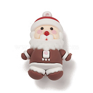 PVC Plastic Christmas Style Big Pendants, Santa Claus, 52.5x35x25mm, Hole: 3mm(PVC-O001-02H)
