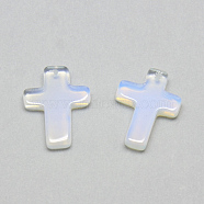 Opalite Pendants, Cross, 18x13x3mm, Hole: 1mm(X-G-T002-30)