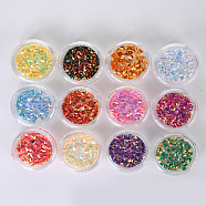 Laser Shining Nail Art Glitter, Manicure Sequins, DIY Sparkly Paillette Tips Nail, Diamond, Mixed Color, about 12box/set(MRMJ-T010-037E)