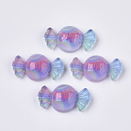Resin Cabochons, Candy, Colorful, 25x13x6.5mm(X-CRES-N018-031B)