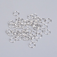 Iron Jump Rings, Open Jump Rings, Silver, 8x1mm, Inner Diameter: 6mm, 200~230Pcs/Set(IFIN-WH0058-13E-S)