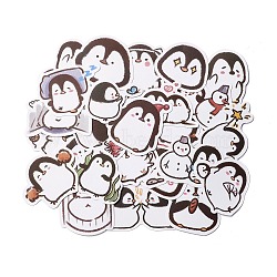 Cartoon Penguin Paper Stickers Set, Waterproof Adhesive Label Stickers, for Water Bottles, Laptop, Luggage, Cup, Computer, Mobile Phone, Skateboard, Guitar Stickers Decor, White, 3~6.3x3.4~5.5x0.02cm, 50pc/bag(X-DIY-M031-43)