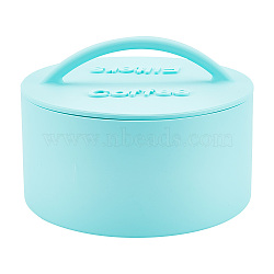 Round Silicone Storage Box, for Coffee Filter Paper, Cyan, 15.5x10.55cm(CON-WH0089-23)