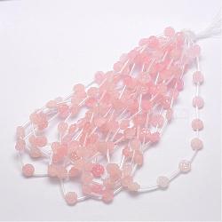 Natural Rose Quartz Beads, Rose, 12x10~11mm, Hole: 1mm(G-O156-C-16)