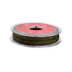 2-Ply Round Waxed Cotton Thread Cords, Import From Japan, Dark Olive Green, 0.5mm, about 21.87 Yards(20m)/Roll(YC-T004-01A-14)