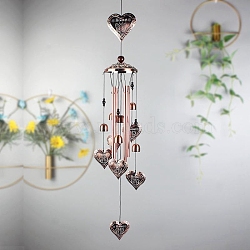 Iron Wind Chime, for Home Garden Hanging Decorations, Heart, 900mm(PW-WG10A4C-15)