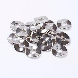 CCB Plastic Beads, Twist Flat Round, Nickel Color, about 24mm in diameter, 3mm thick, hole: 7mm(X-PCCBH278Y)