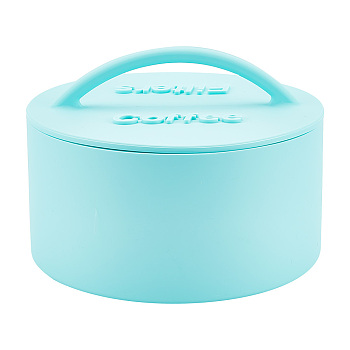 Round Silicone Storage Box, for Coffee Filter Paper, Cyan, 15.5x10.55cm