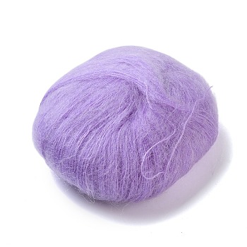 25g Angora Mohair Wool Knitting Yarn, for Shawl Scarf Doll Crochet Supplies, Plum, 1mm