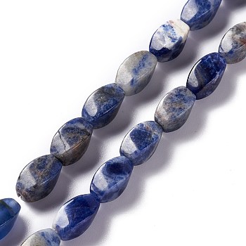 Natural Sodalite Beads Strands, Twist, 12x6x6mm, Hole: 1mm, about 33~34pcs/strand, 15.39''~15.98''(39.1~40.6cm)
