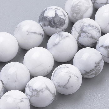 Natural Howlite Beads Strands, Round, 8mm, Hole: 1mm, about 50pcs/strand, 15.7 inch