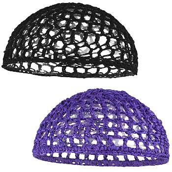 2Pcs 2 Colors Polyester Muslim Hats, Women Hats, Mixed Color, 150x180mm, 1pc/color
