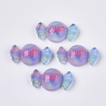 Resin Cabochons, Candy, Colorful, 25x13x6.5mm