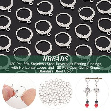 nbeads 120шт. 304 фурнитура для сережек с рычагом из нержавеющей стали(STAS-NB0001-56)-4