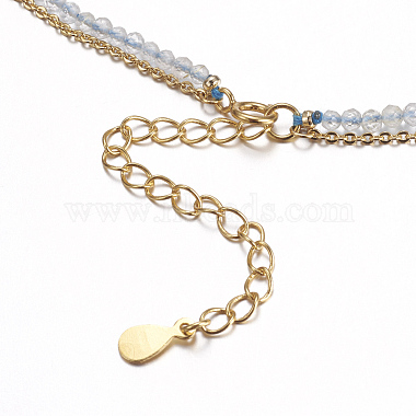 Многоярусные ожерелья с гранеными натуральными голубыми топазами(NJEW-F212-10G)-3