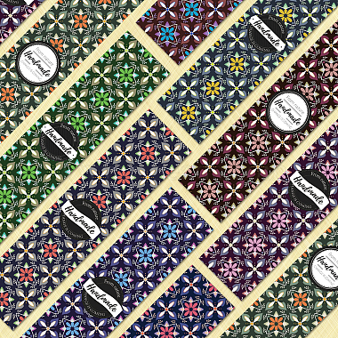 PandaHall Elite 90Pc 9 Colors Floral Pattern Handmade Soap Paper Tag(DIY-PH0005-81)-5