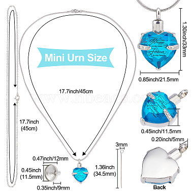 March Glass Urn Pendant Necklace DIY Making Kit(DIY-CN0001-82J)-2