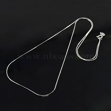Trendy Unisex Rhodium Plated 925 Sterling Silver Snake Chain Necklaces(STER-M034-B-08)-2