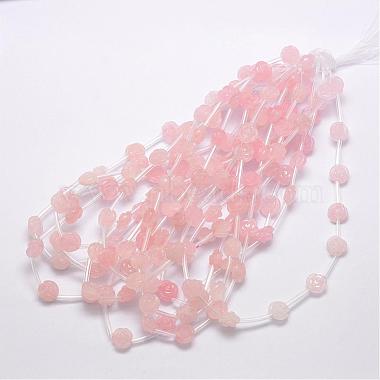 12mm Flower Rose Quartz Beads