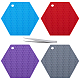 4Pcs 4 Colors Honeycomb Pattern Silicone Hot Pads(AJEW-GF0008-33B)-1