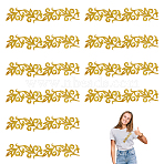 Computerized Embroidery Cloth Iron on/Sew on Patches, Costume Accessories, Appliques, Flower, Gold, 198x39x1.5mm(DIY-WH0888-516)