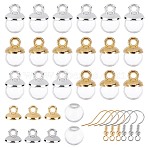 DIY Dangle Earring Making Kits, Including Round Glass Globe Beads, Plastic Bead Cap Pendant Bails, Brass Earring Hooks, Platinum & Golden, Globe Beads: 10mm, Hole: 3mm, 60pcs/box(DIY-SC0001-66A)