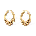 304 Stainless Steel Ring Hoop Earrings, Golden, 27x25mm(WGF6457-02)