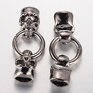 Skull Brass Spring Gate Rings, O Rings, Gunmetal, 6 Gauge, 58mm(ZIRC-F022-65B)