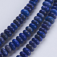 Natural Lapis Lazuli Beads Strands, Rondelle, 4.5~5x2~2.5mm, Hole: 0.8mm, about 166pcs/strand, 15.3 inch(38.5cm)(G-P354-10-4x2mm)
